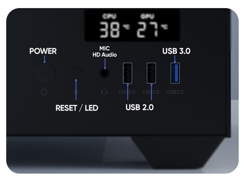 PC-Gehäuse | Schwarz | USB2.0, USB3.0 | 3,5-Zoll-Festplatte * 2, 2,5-Zoll-SSD * 2 | Micro ATX/MINI ATX | VGA-Karte