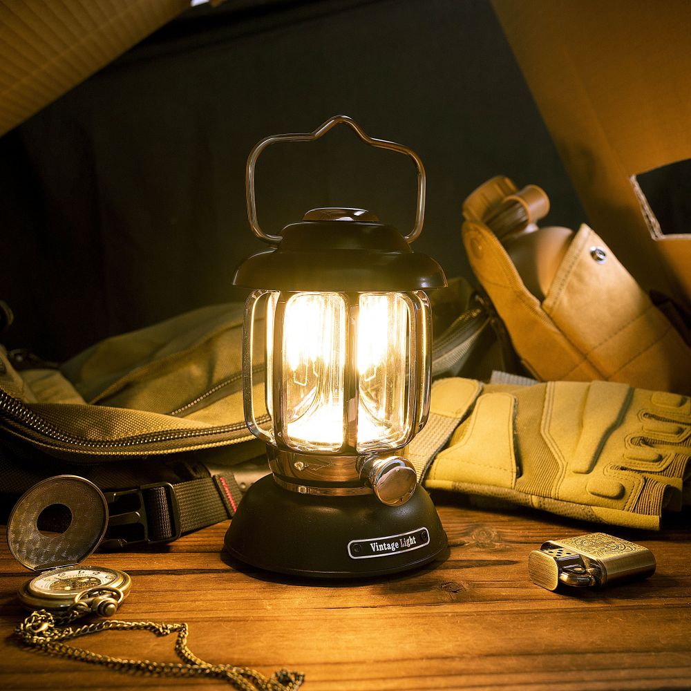 Campinglamp - Lantaarn voor buiten - USB oplaadpoort - licht-dimeffect