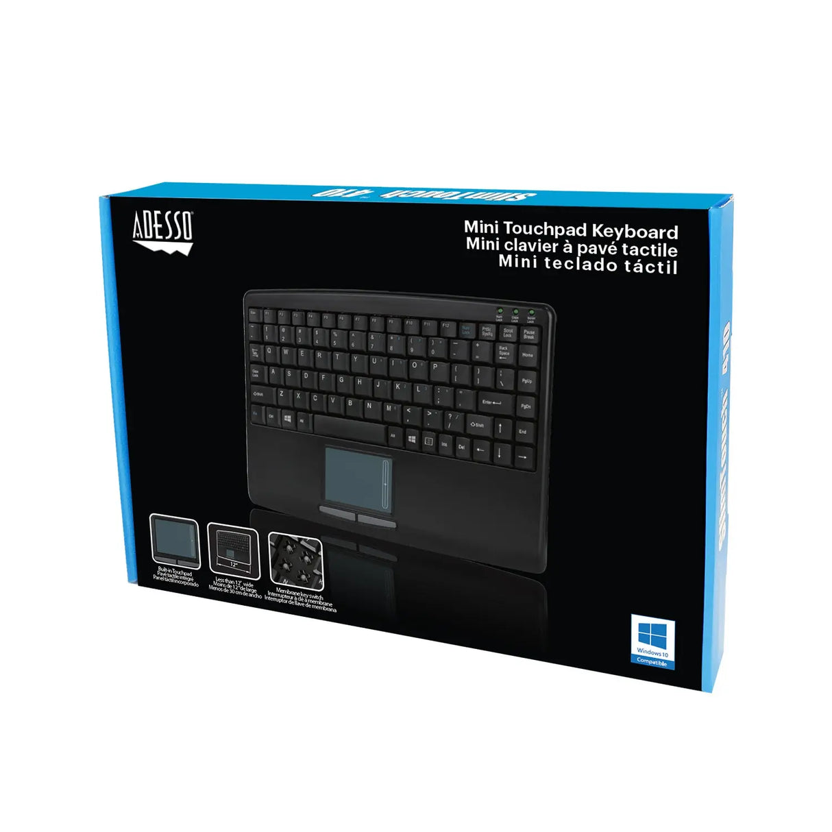 Compact toetsenbord met touchpad - mini medisch toetsenbord - Adesso AKB-410UB Adesso