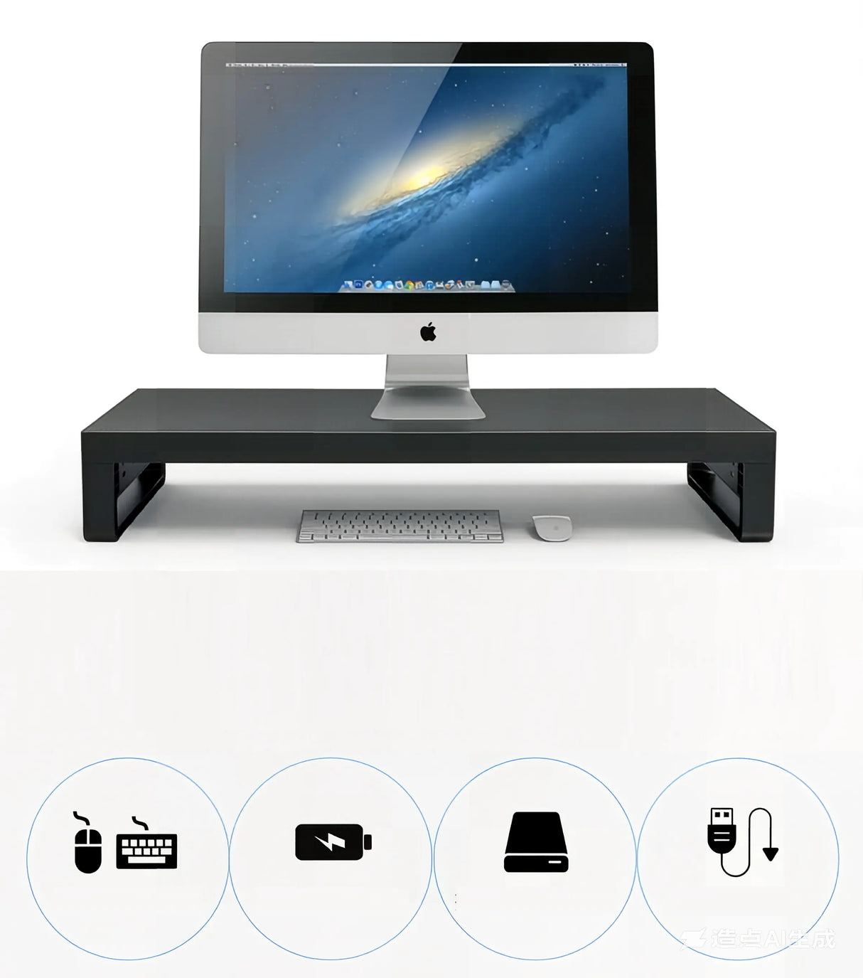 Support de moniteur multifonction | Aluminium | 4x hub USB3.0 | Améliorez votre espace de travail | Ordinateur portable