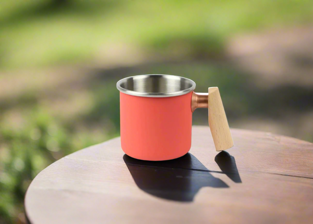 Camping mug - stainless steel cup - Kalas - plum red - 400ml