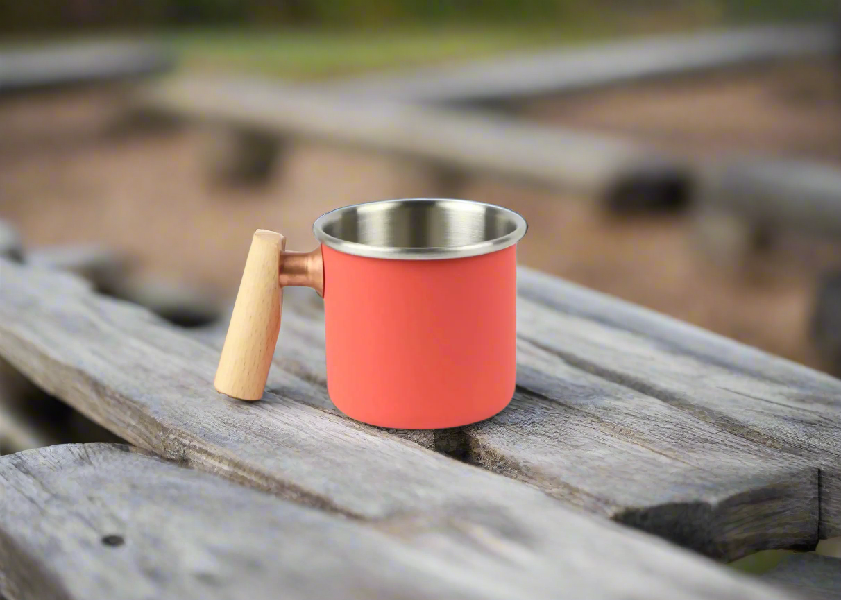Camping mug - stainless steel cup - Kalas - plum red - 400ml