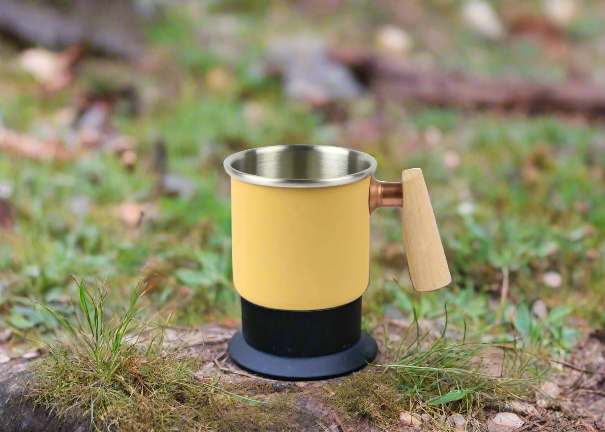 Camping mug - stainless steel cup - Kalas - Mandarin yellow - 400ml