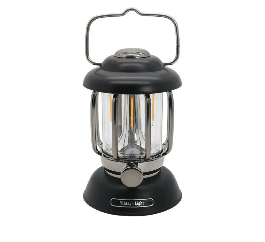 Campinglamp voor buiten - USB oplaadpoort - Licht-dimeffect - Zwart Spire