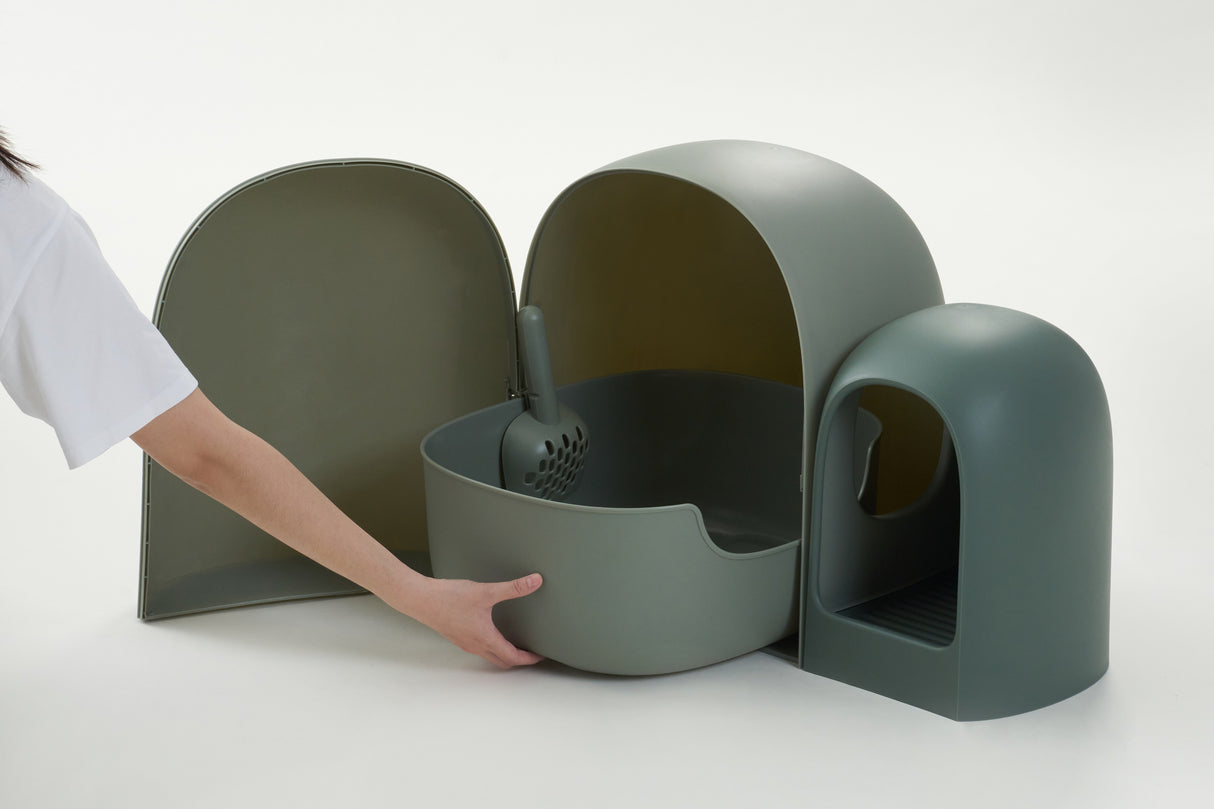 Kattenbak - One Size Fits All - Grote Ruimte - Lekvrij - Geurvrij - Inclusief Kattebakschepje - 67.7x49x50cm (LxBxH) SpirePets