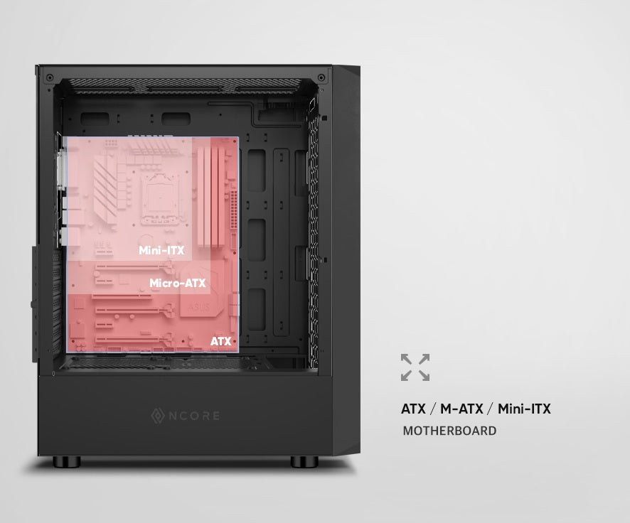 PC-Gehäuse | Schwarz | USB2.0, USB3.0 | 3,5-Zoll-Festplatte * 2, 2,5-Zoll-SSD * 2 | Micro ATX/MINI ATX | VGA-Karte