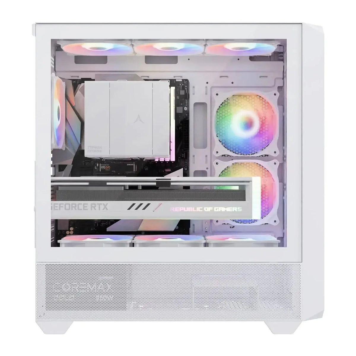 PC gamer case - G30 WHITE TRUE FORCE - Tempered glass Spire