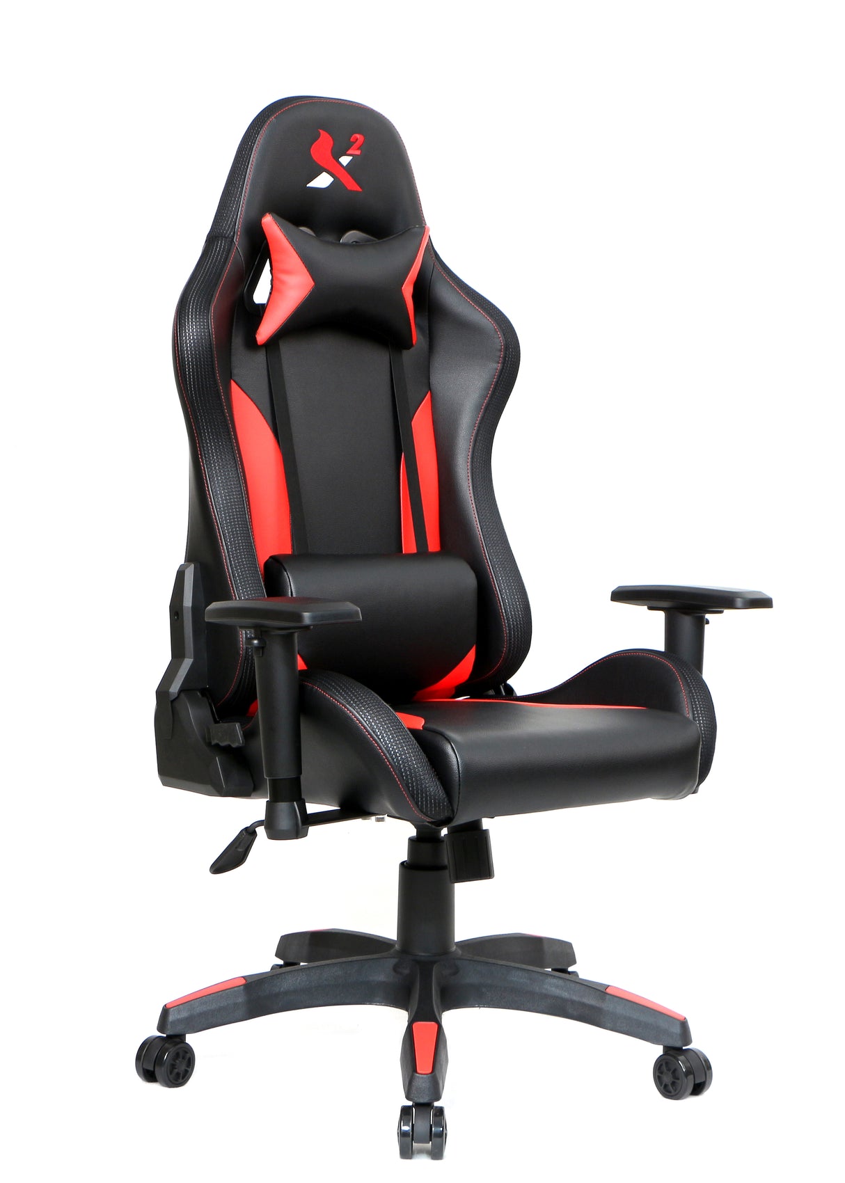 X2 Gaming Stoel - Met nekkussen Verstelbaar - RGB Lichten - Ergonomisch - Bureau Stoel - PVC leer - Nylon Wielen - 54x69.5x133cm (LxWxH) Spire