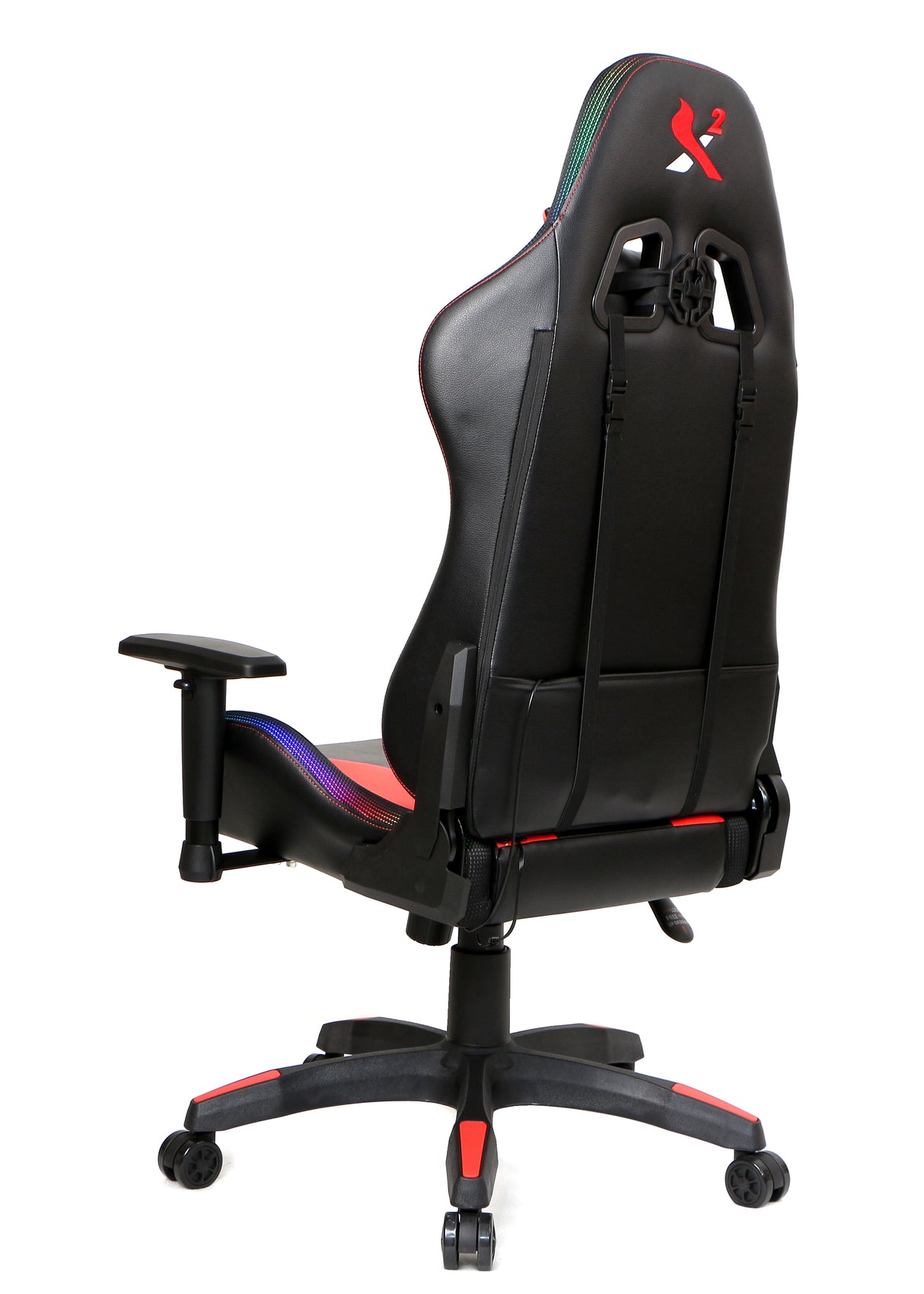 X2 Gaming Stoel - Met nekkussen Verstelbaar - RGB Lichten - Ergonomisch - Bureau Stoel - PVC leer - Nylon Wielen - 54x69.5x133cm (LxWxH) Spire