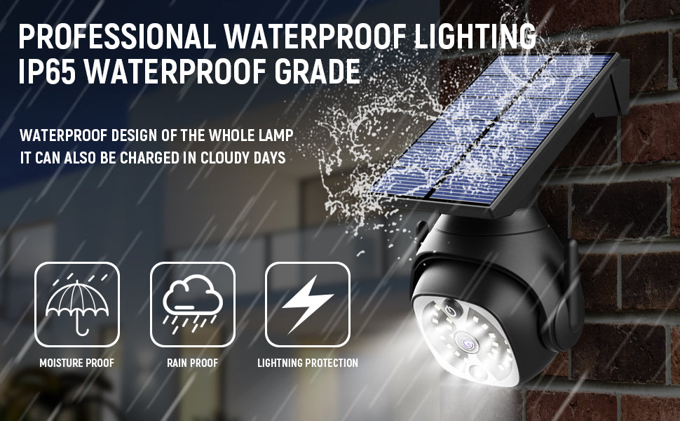 Inductielicht op zonne-energie - Beweging Sensor - Waterdicht - 173*110*130mm (LxBxH) Kleur Zwart Spire