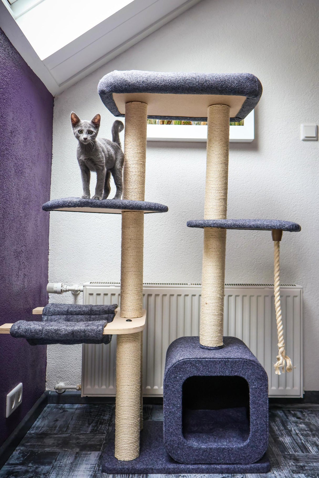 Gratter les chats post-escalade Tree-Grey-50x38x140 cm