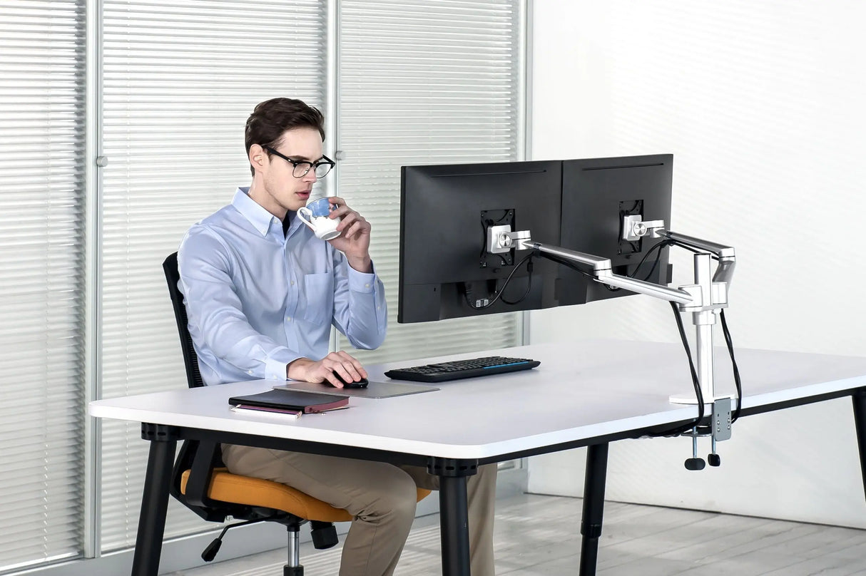 SPIRE Dual Monitor Beugel Basis - Voor Twee Schermen - Monitor arm voor 2 beeldschermen Spire