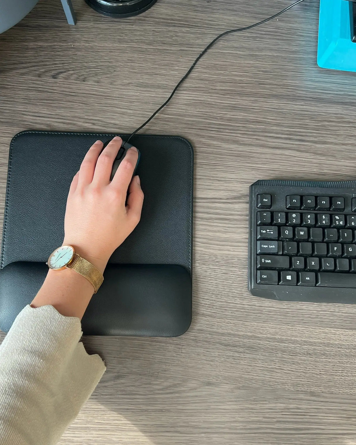 Spire Ergonomische Muismat - Muismat met Polssteun van leer - Eenvoudig reinigen Spire