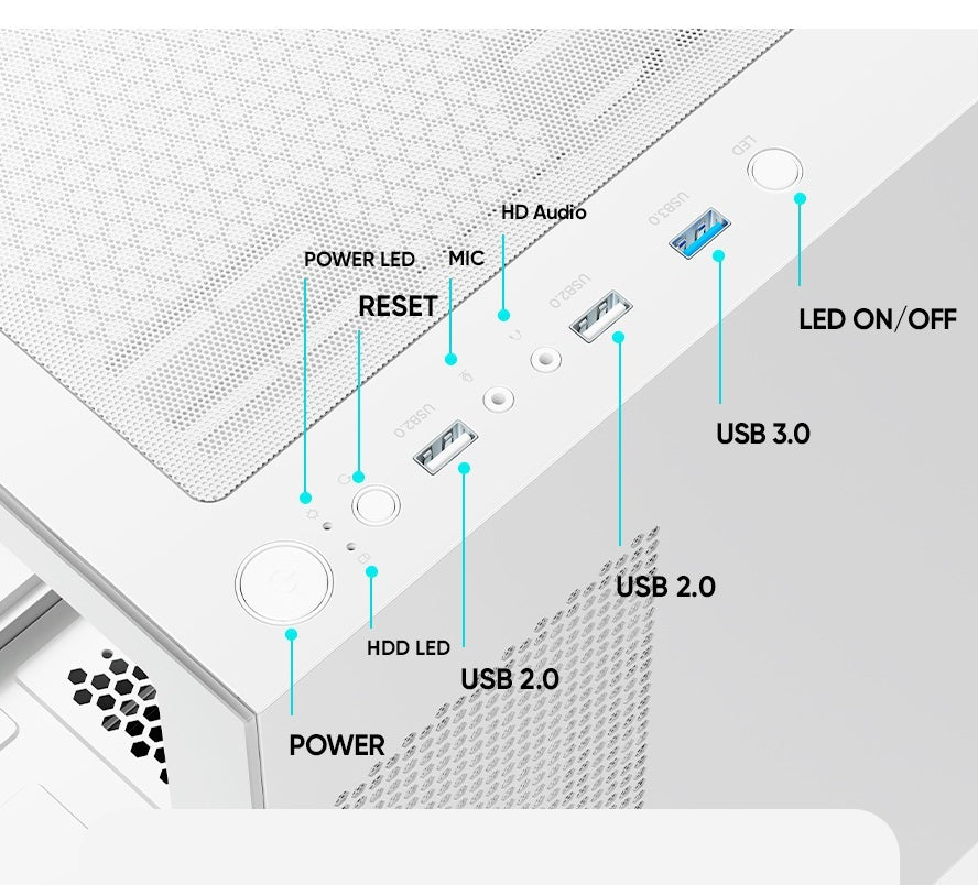 PC housing | Black | USB2.0, USB3.0 | 3.5" HDD * 2, 2.5" SSD * 2 | Micro ATX/MINI ATX | VGA card