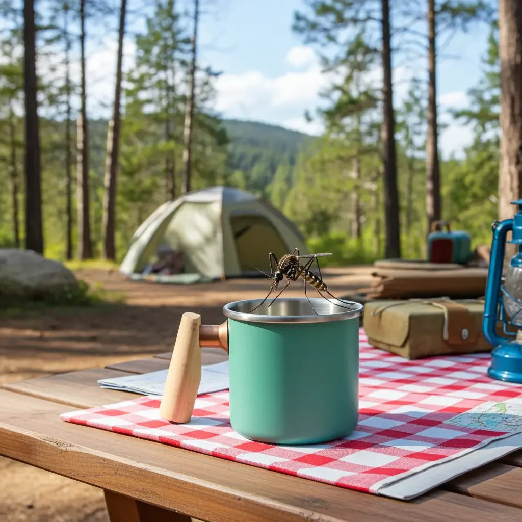 Camping mok - beker van roestvrij staal - kalas serie - 400ml - kleur groen Truvii
