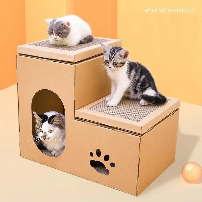 Kattenhuis krab-speelhuis | Huisje voor poezen en katten | 50x32x40cm Coolgods