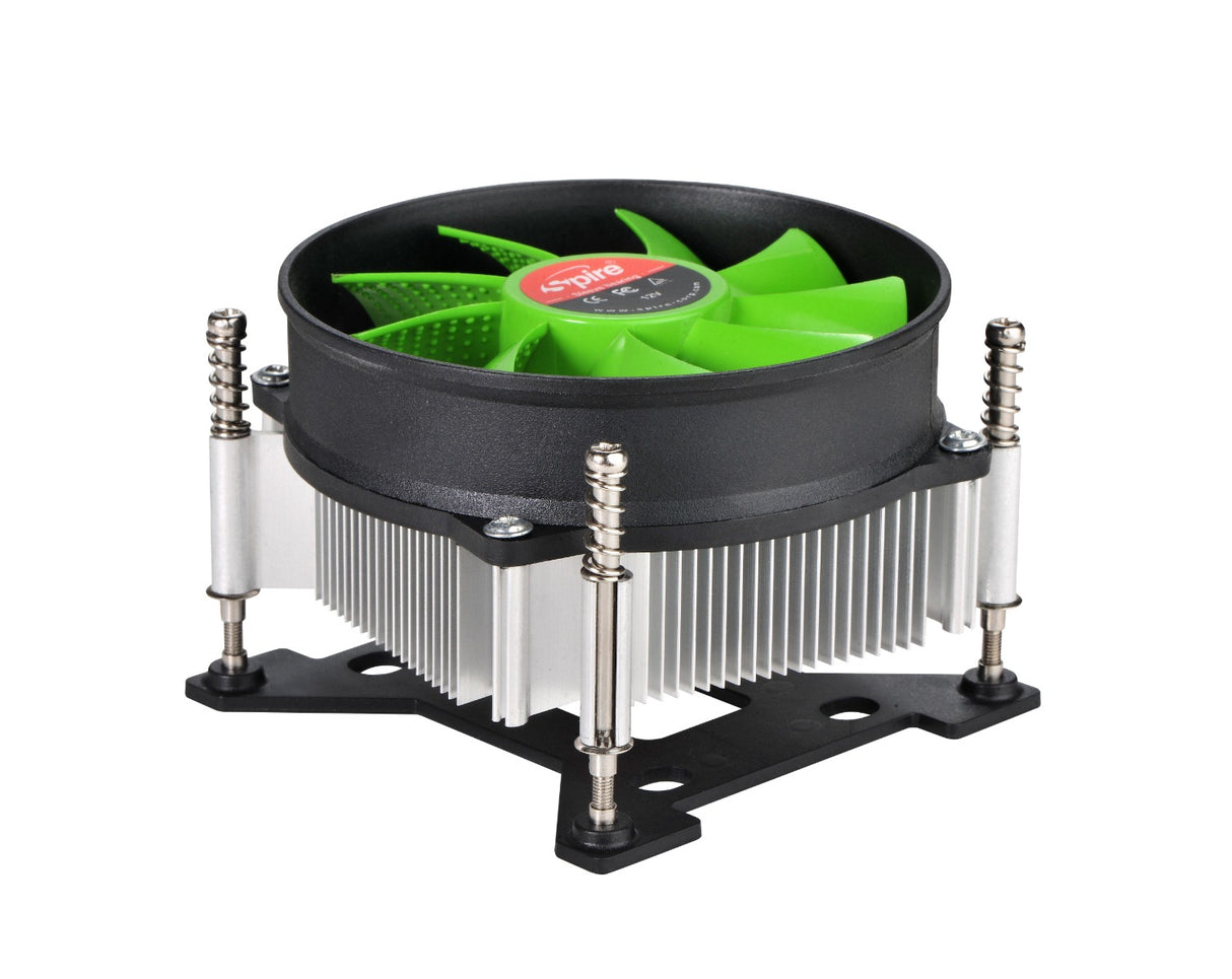 CPU koeler | LGA 1700 | Ventilator 2200RPM | 90 * 90 * 25 mm | Groene bladen | Effectieve warmteafvoer tot 95W Coolgods
