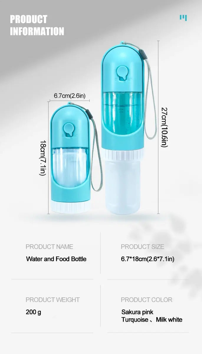 Voedsel en Waterfles voor Huisdieren - Blauw SPIRE-PETS