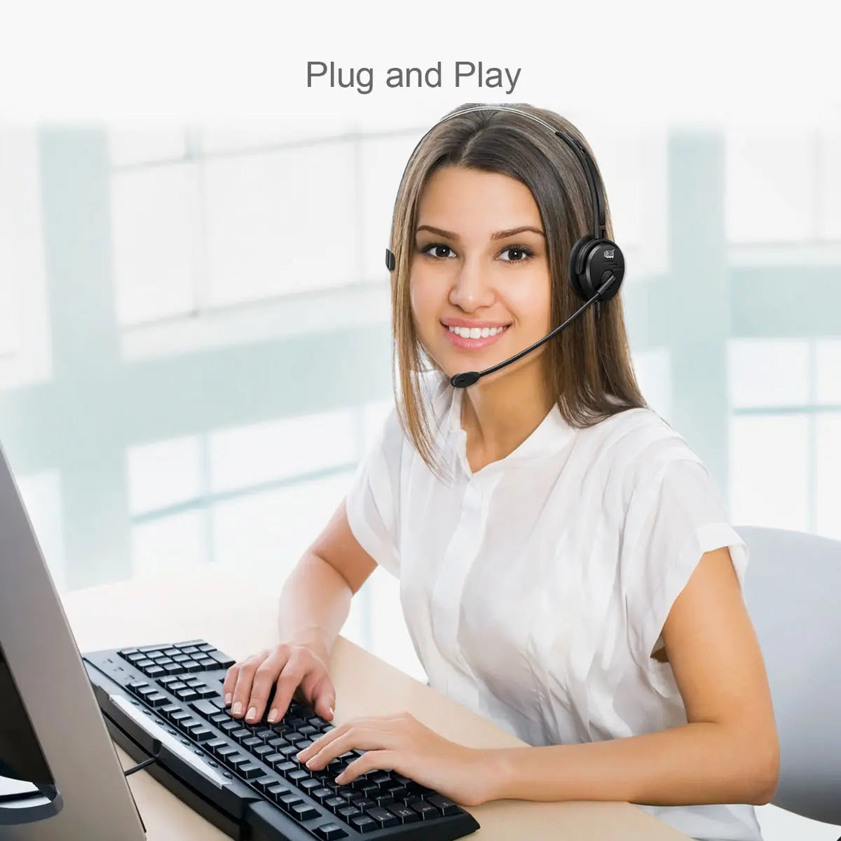 Xtream P1 Enkelzijdige koptelefoon met microfoon | Headset | USB aansluiting | 3,5 mm audiopoort Adesso