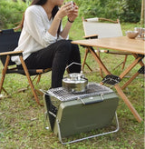 Compacte BBQ - mini barbecue koffer - groen - draagbaar - maat S - Coolgods.nl