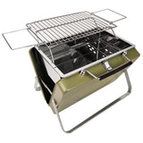 Compacte BBQ - mini barbecue koffer - groen - draagbaar - maat M - Coolgods.nl