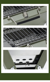 Compacte BBQ - mini barbecue koffer - groen - draagbaar - maat S - Coolgods.nl