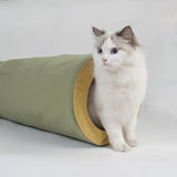 Katten speelgoed - Speeltunnel met meerdere gaten - Legergroen - Voor Katten < 10kg SpirePets