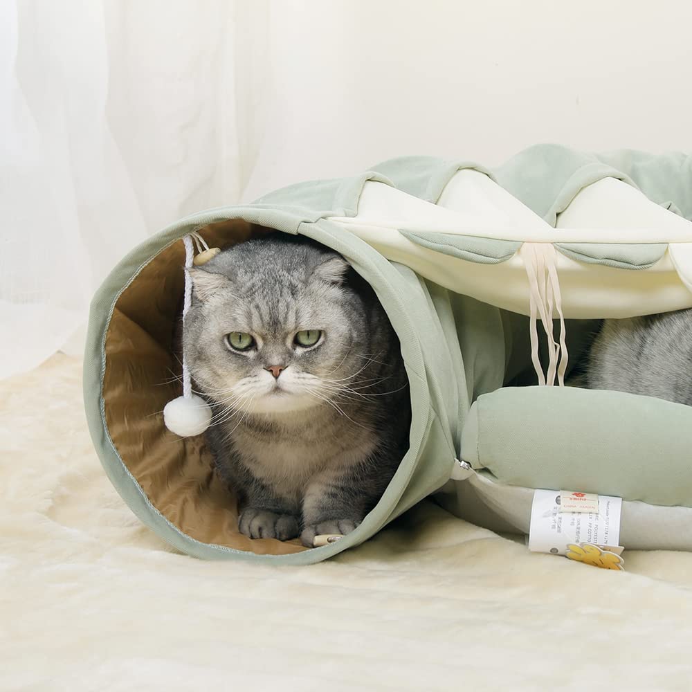 Katten Speelgoed - Speeltunnel voor Katten <10 kg - Multifunctioneel - 2 in 1 - 99x66x28 cm (LxBxH) SpirePets