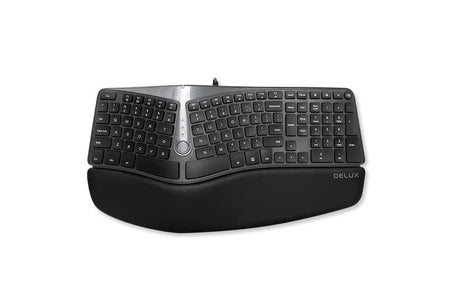 Delux Gesplitst ergonomisch toetsenbord - toetsenbord met polssteun -  Bedraad Coolgods