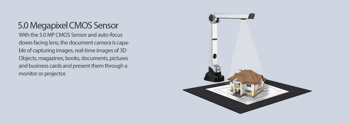 Documentcamera - Document scanner - 5 Megapixel - Vaste scherpstelling - Adesso Cybertrack 510 Adesso