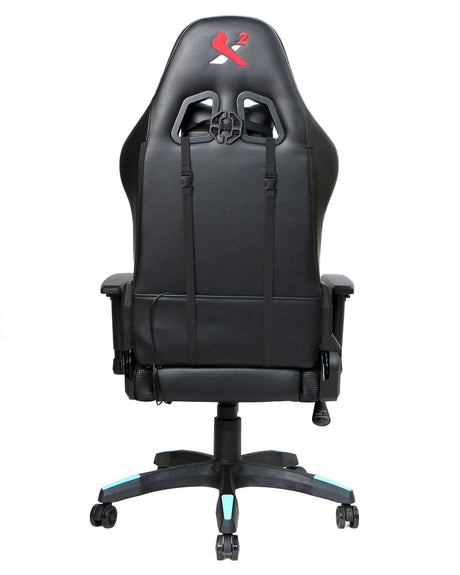 X2 Gaming Stoel - PVC Leer - RGB Lichten - Nylon wielen - Bureau Stoel - Ergonomische Ontwerp - 54x69.5x133cm (LxBxH) Spire