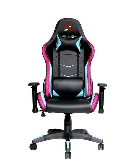 X2 Gaming Stoel - PVC Leer - RGB Lichten - Nylon wielen - Bureau Stoel - Ergonomische Ontwerp - 54x69.5x133cm (LxBxH) Spire