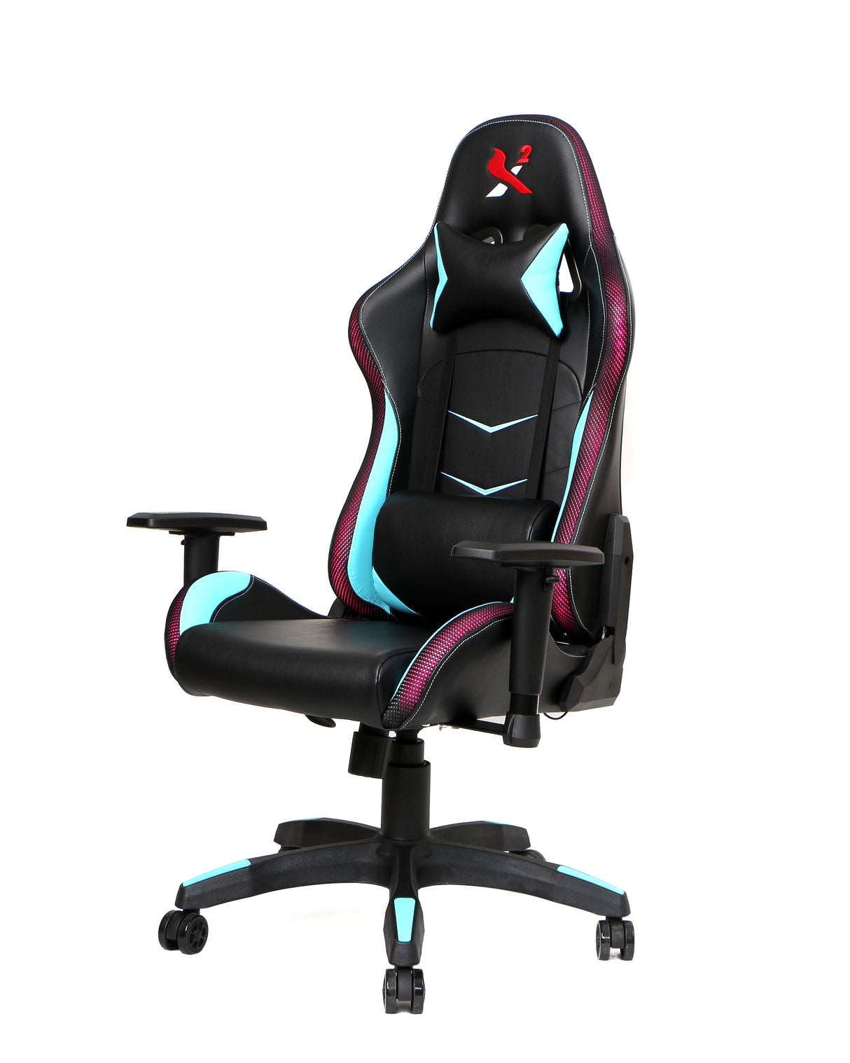 X2 Gaming Stoel - PVC Leer - RGB Lichten - Nylon wielen - Bureau Stoel - Ergonomische Ontwerp - 54x69.5x133cm (LxBxH) Spire