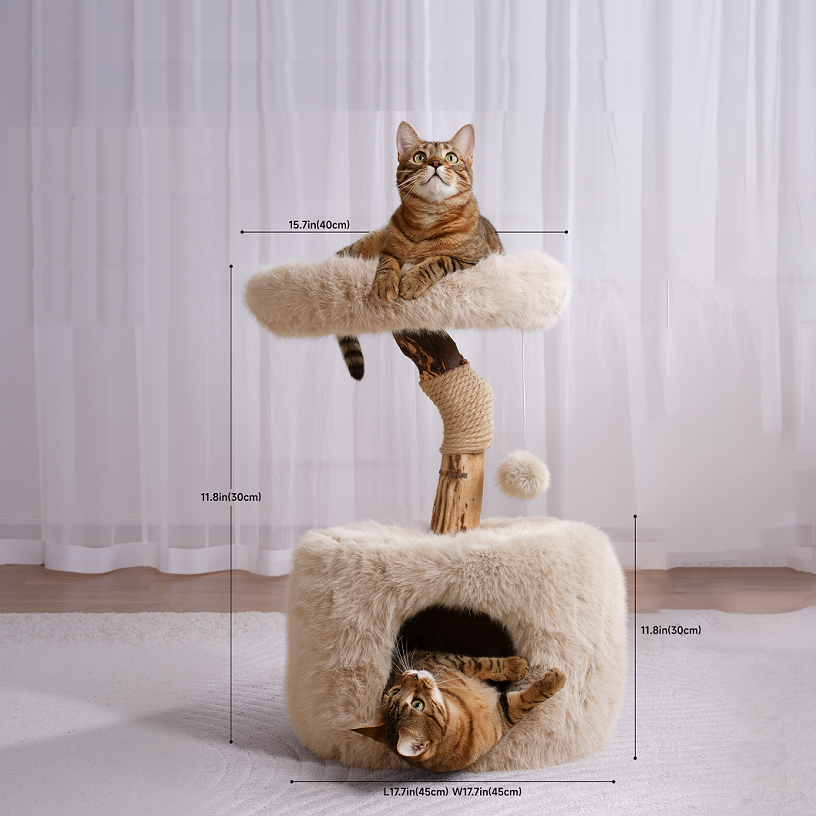 ISLA krabpaal met kattenhuis en kattenmand SpirePets