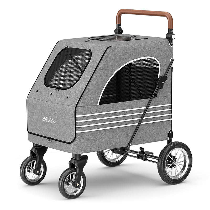 Wandelwagen voor honden - Inklapbaar - 4-wielen - tot 2 of 3 honden mogelijk - 104.5x68.5x110 cm (LxWxH) SpirePets