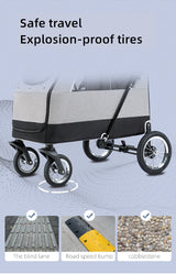 Wandelwagen voor honden - Inklapbaar - 4-wielen - tot 2 of 3 honden mogelijk - 104.5x68.5x110 cm (LxWxH) SpirePets