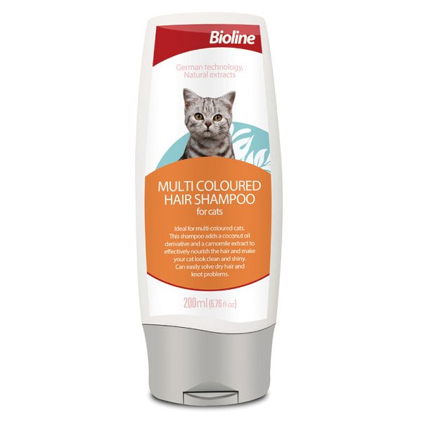 Shampoo voor katten - voor meerkleurig kattenhaar - met kokosoliederivaat en kamille-extract 200 ml