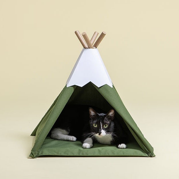 Tipi Kattenmand - Kattentent - Tipi tent voor katten - 52x55x55cm - Blauw SpirePets