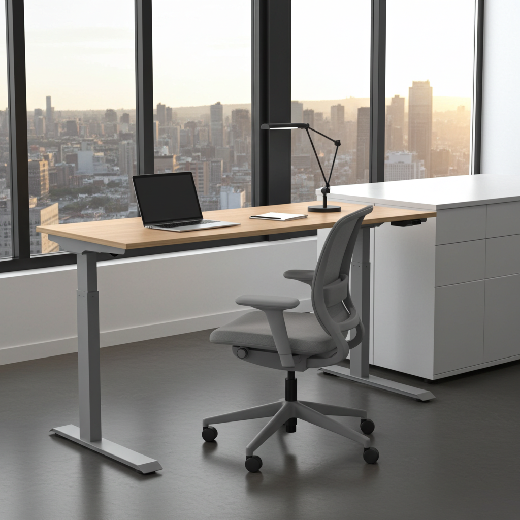 Spire zit-sta bureau elektrisch verstelbaar - ergonomische werkplek - in hoogte verstelbaar Spire