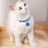 Halsband katten roze met bel - Japans - verstelbaar in lengte - 29 tot 36 cm - kattehalsband - halsbandje Coolgods