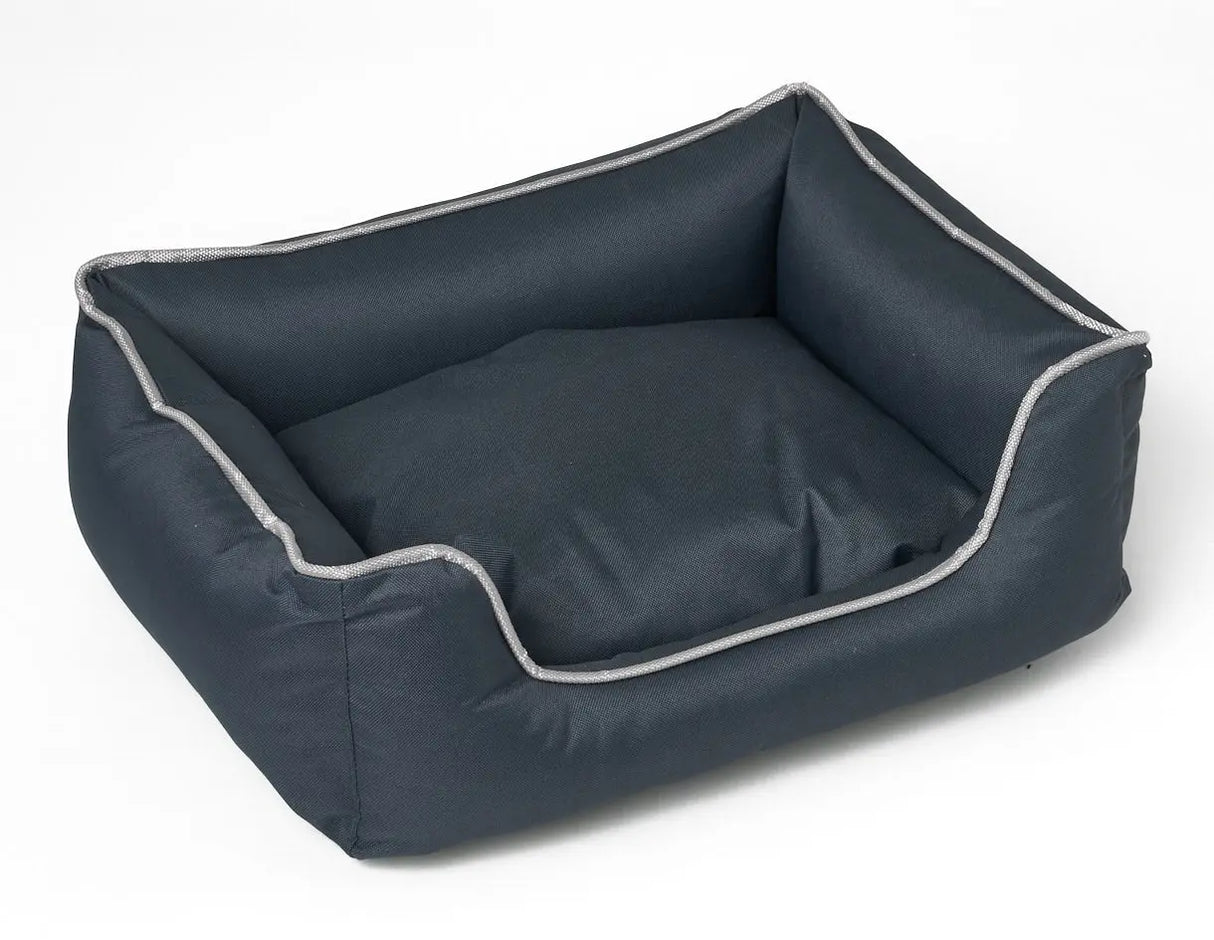 Bora Huisdier Bed | Binnenkussen | Antislip Onderkant | Stijlvol Ontwerp | Gemakkelijk Onderhoud| Donkergrijs | Maat S 30x20x14cm (LxBxH) | Katten en honden SPIRE-PETS